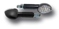 Ermax # 17 blinker white oval micro indicators with led E11 black  | 9105NO017