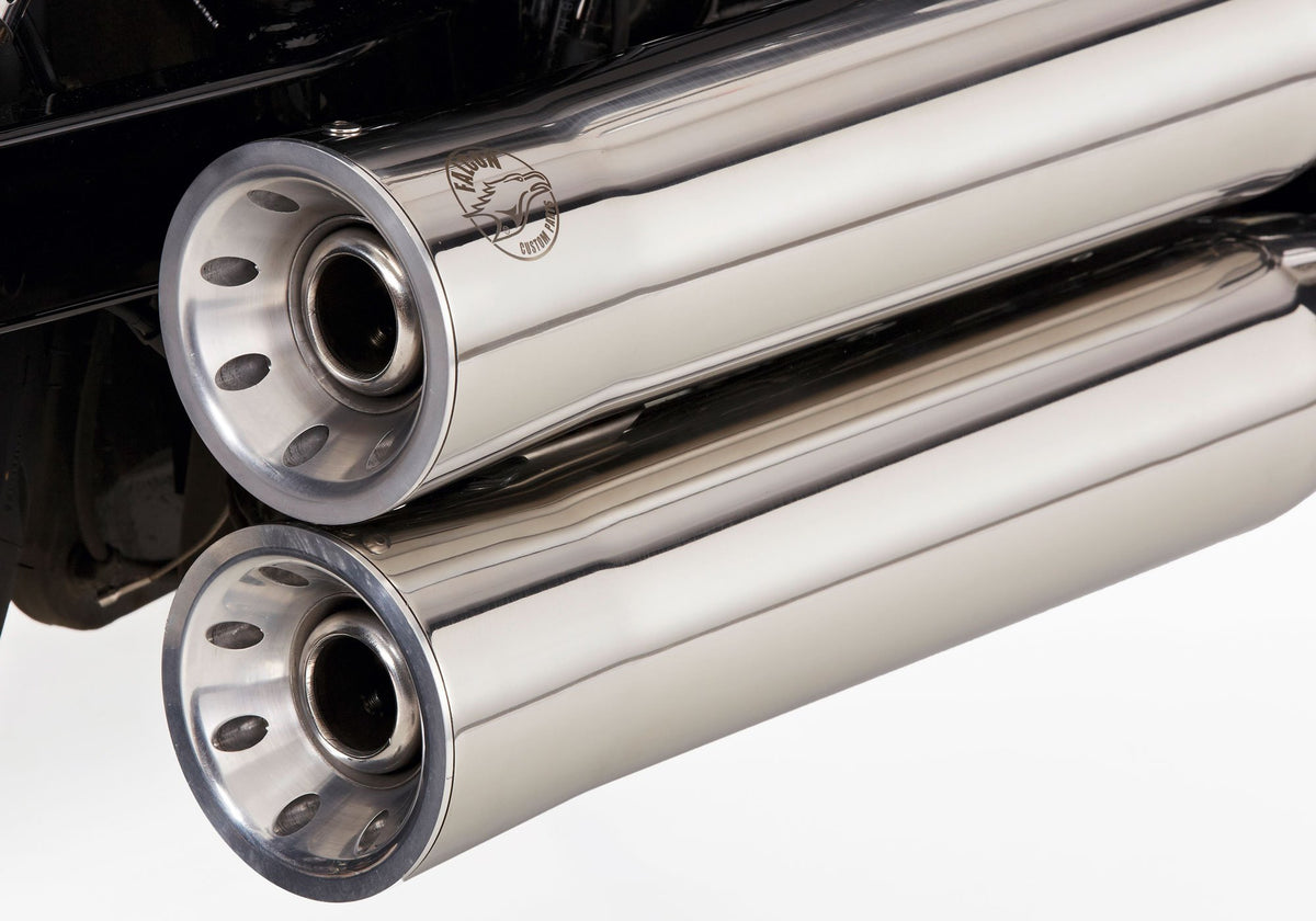 Double Groove Complete Exhaust System (2-2) with Cat Silver