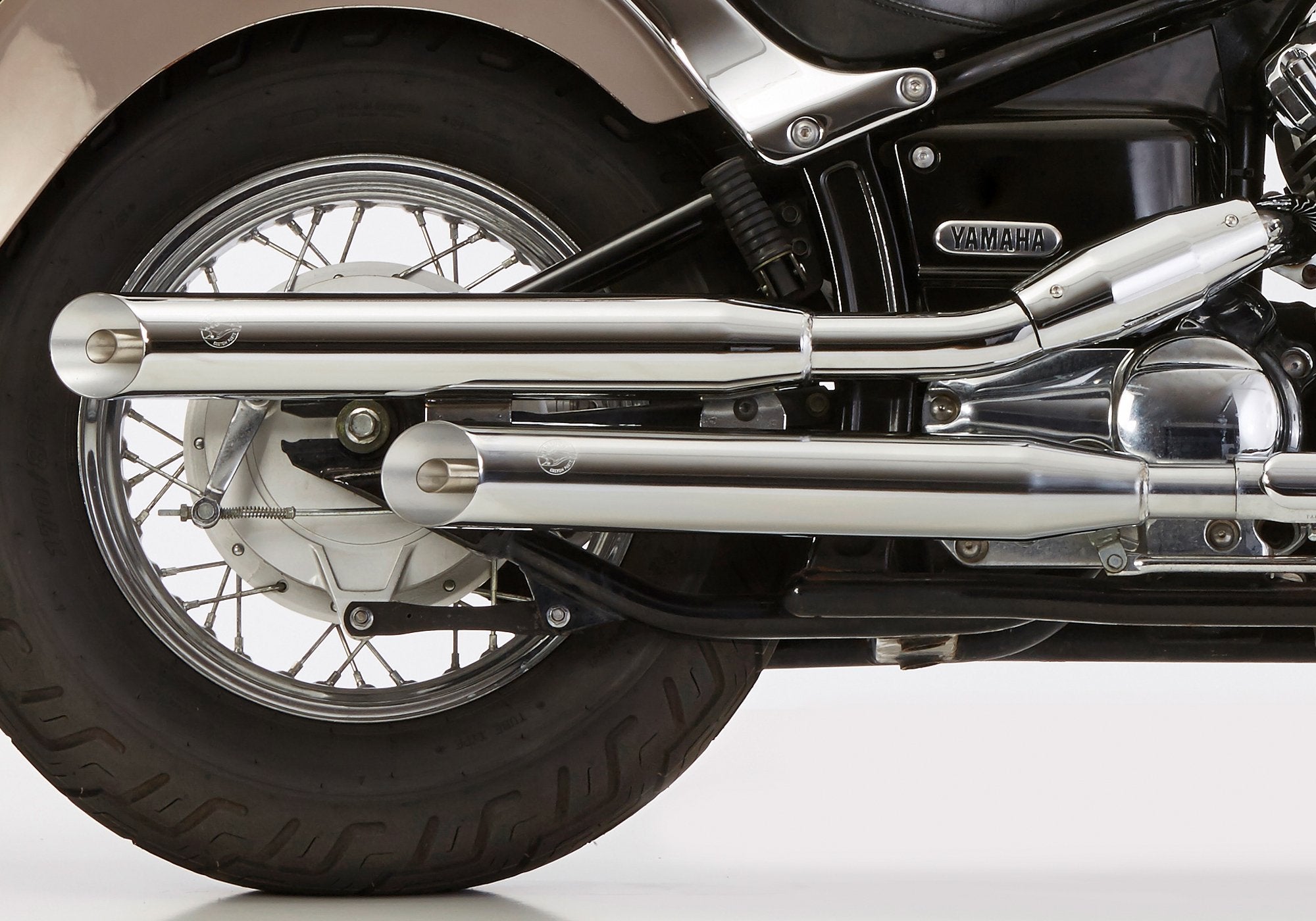 Cromo Line 2 Silencers Right Side Incl. 2 Manifolds Silver