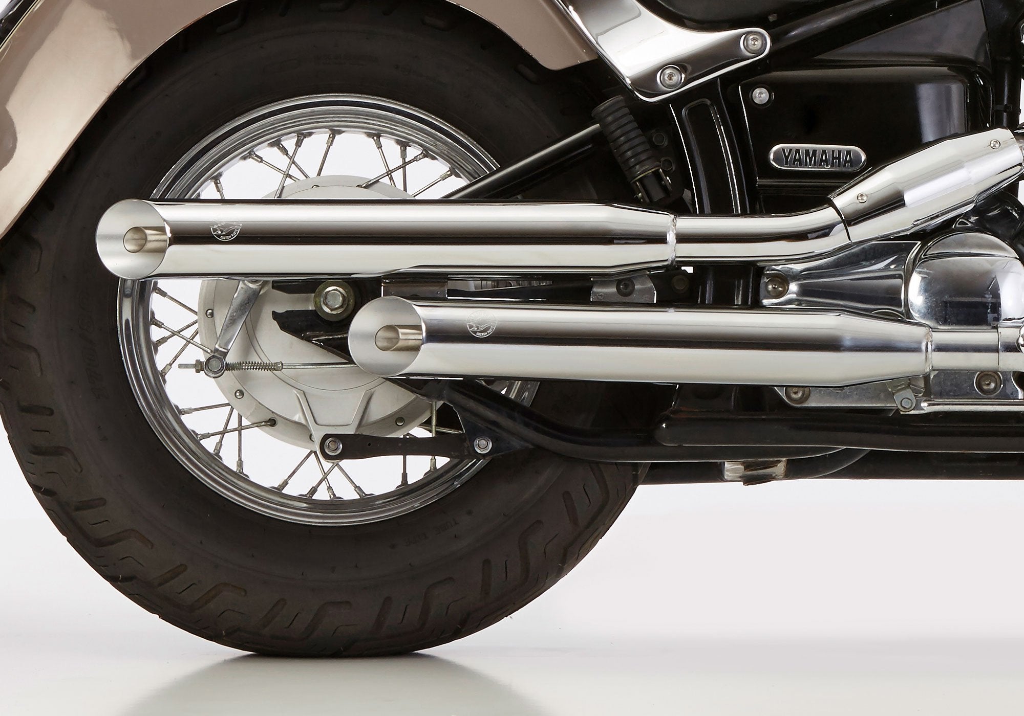 Cromo Line 2 Silencers Right Side Incl. 1 Manifold (Rear Cylinder) Silver