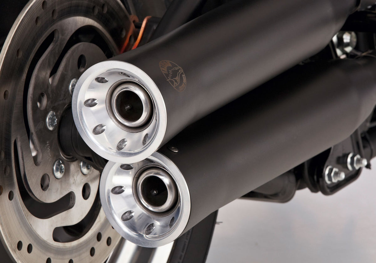 Double Groove Slip on Exhaust (2-2) Matt Black