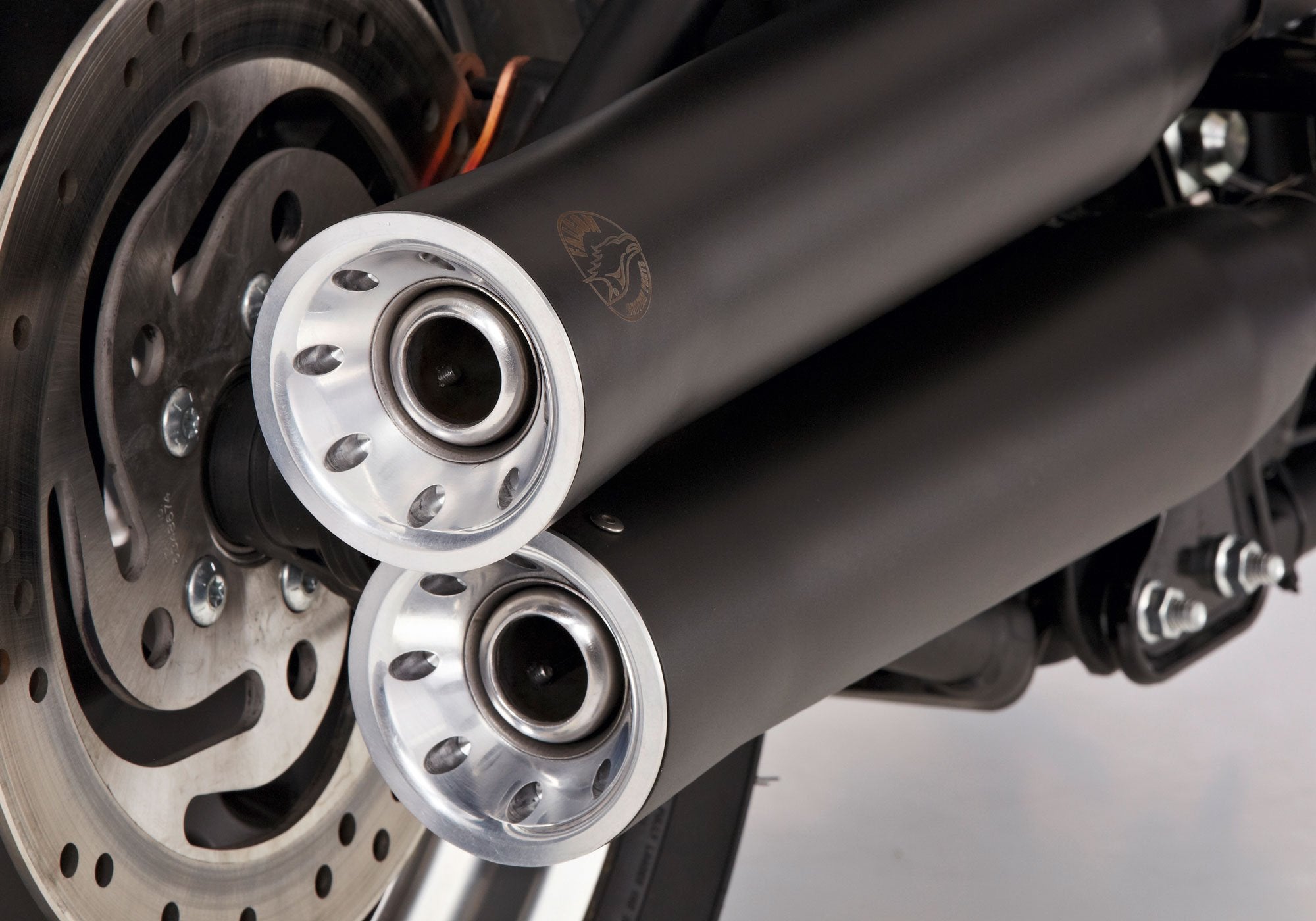 Double Groove Slip on Exhaust (2-2) Matt Black