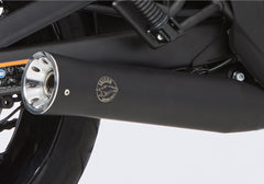 Double Groove Complete Exhaust System (2-1) Silencer Matt Black / Manifold Polished