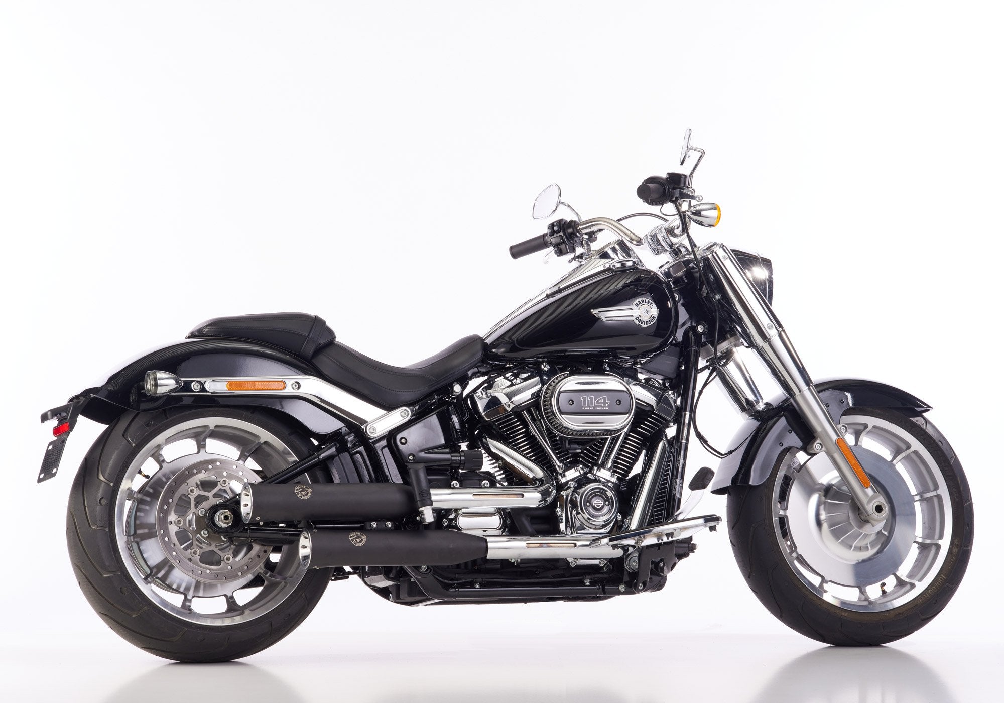 Double Groove Slip on Exhaust (2-2) Matt Black