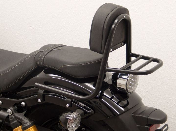 Fehling Sissy Bar, made from tube, with pad and carrier, black | 6136 RG