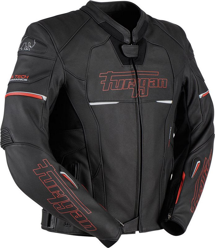 Furygan NITROS MEN LEATHER JACKET, Black-Red | 6021-108