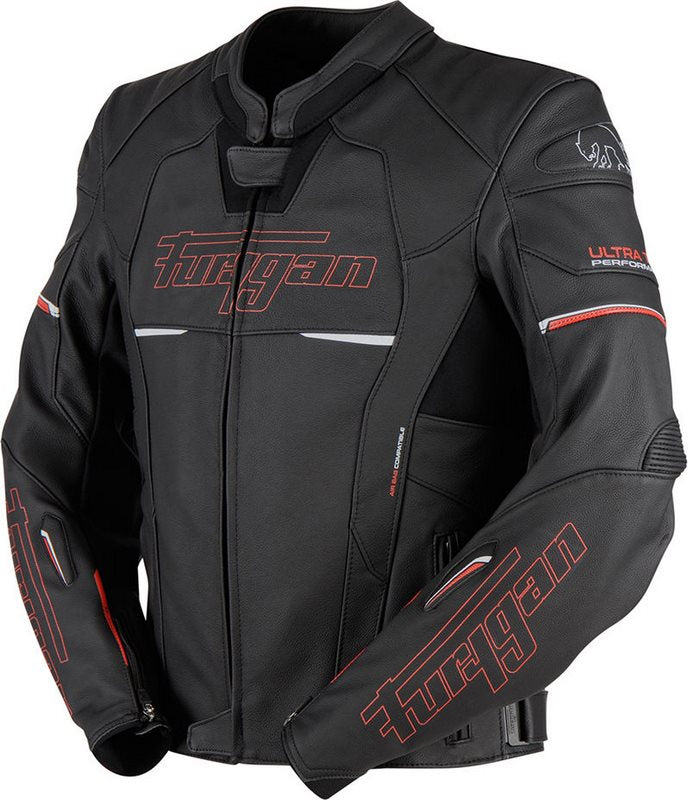 Furygan NITROS MEN LEATHER JACKET, Black-Red | 6021-108