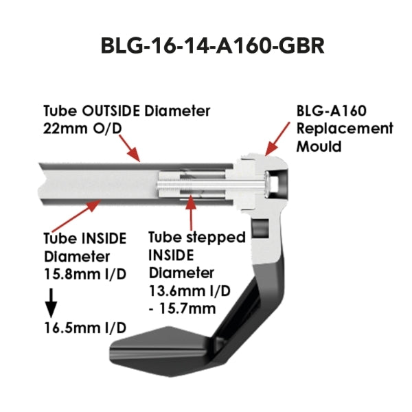 GBRacing Brake Lever Guard with 16mm bar end with a 14mm insert For Aftermarket Bars | BLG-16-14-A160-GBR