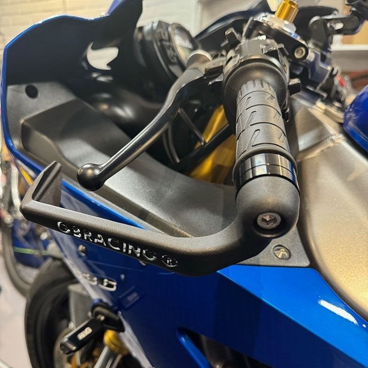 GBRacing M8 THREADED CLUTCH LEVER GUARD, 5MM SPACER WITH 6MM RECESS, 160MM MOULD | CLG-M8-S5-B5-R6-A160-GBR