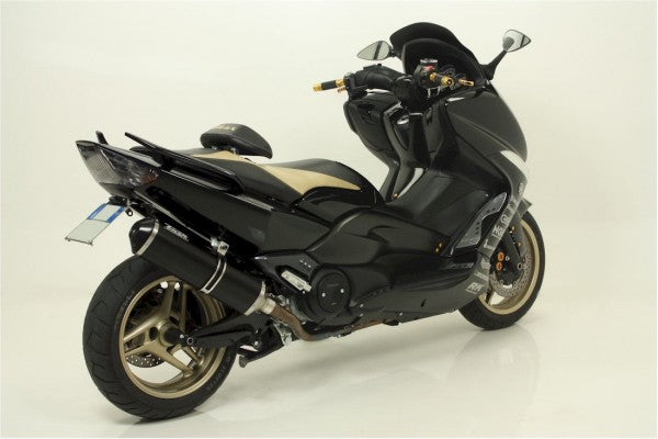 GIANNELI YAMAHA T-MAX 08/11 FULL SYSTEM IPERSPORT BLACK ALUMINIUM WITH BLACK END CAP | 73780B6K
