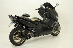GIANNELI YAMAHA T-MAX 08/11 FULL SYSTEM IPERSPORT BLACK ALUMINIUM WITH BLACK END CAP | 73780B6K