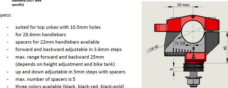 2DGT adjustable handlebar brackets with ABK-26