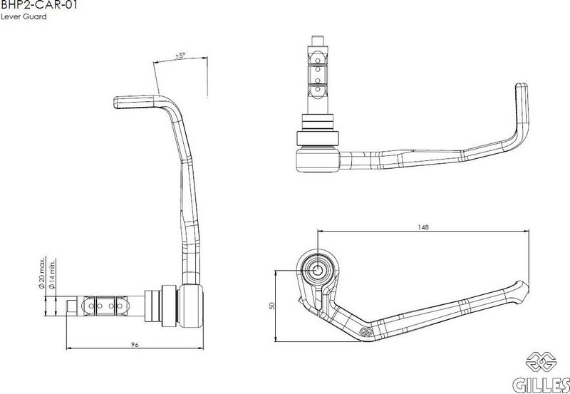 Brake lever protector carbon