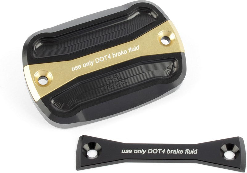 GILLES TOOLING COVER BRAKE FLUID RESERVOIR FRONT BLACK/GOLD | BRC-09-BG