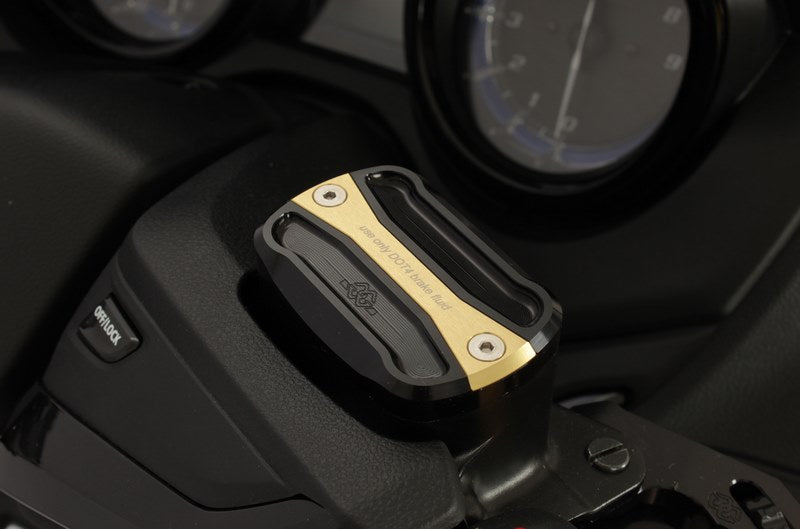 Front brake fluid reservoir cover, gold