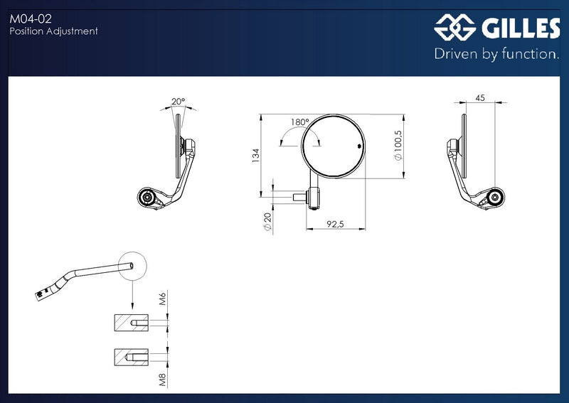 MOON handlebar end mirror round