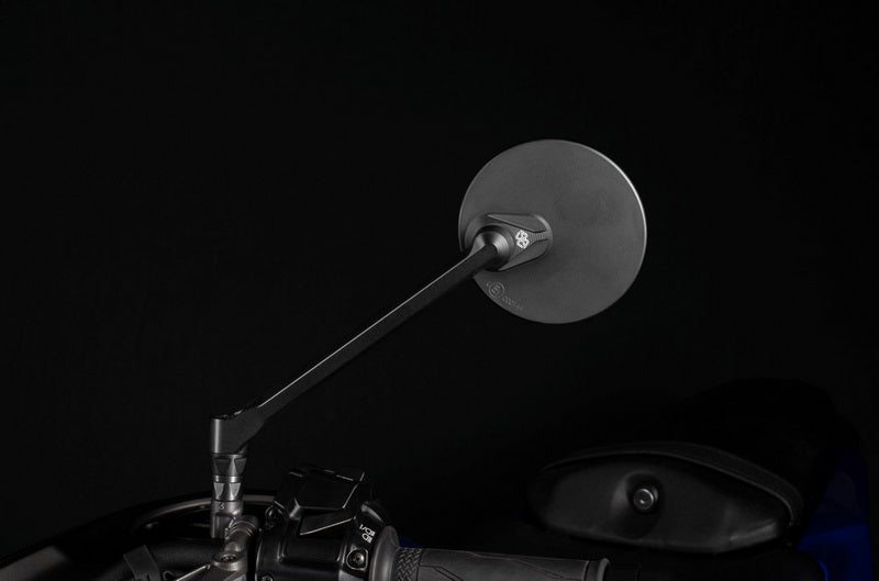MOON dashboard mirror left round black matt