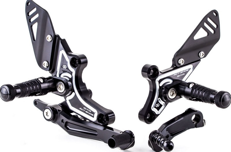 Footrest system RCT10GT, black-silver