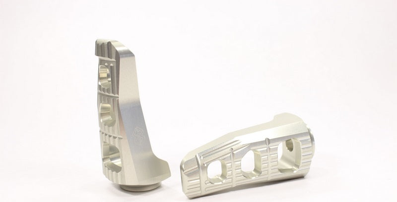 Replacement footrests Touring, rider, silver