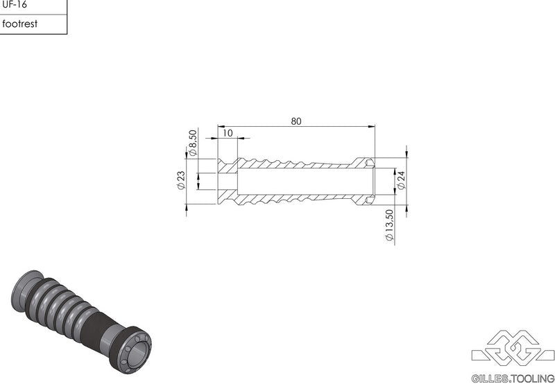 Replacement footrests Sport, rider, pillion, silver