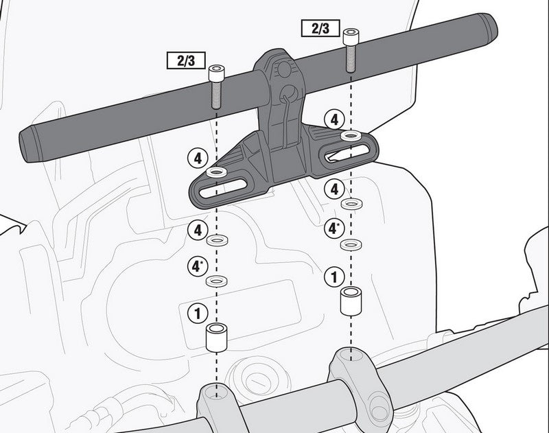 Givi 02SKIT Specific kit to mount the Givi S900A Smart Bar or the Givi S901A Smart Mount | 02SKIT