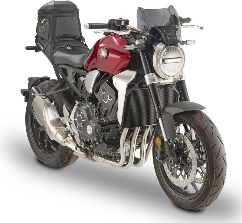 Givi Screen for Honda CB1000R 18-, CB650R, Benelli 502C, Yamaha MT-07 MT-09 21-, color smoke, dim. HxW 22x31 cm, fitting kit required to install (not included) | 1173S