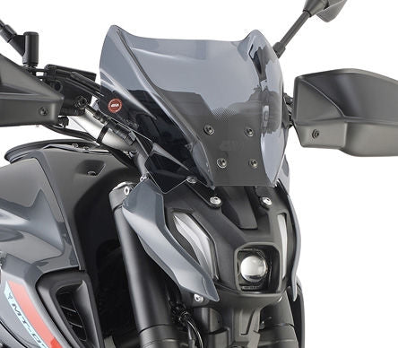 Givi Screen for Honda CB1000R 18-, CB650R, Benelli 502C, Yamaha MT-07 MT-09 21-, color smoke, dim. HxW 22x31 cm, fitting kit required to install (not included) | 1173S