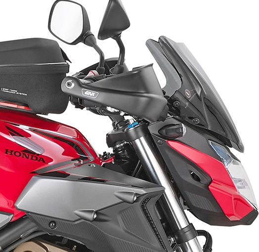 Givi Screen for Honda CB500F 19-, Kawasaki Z900 20-, color smoke, dim. HxW 28x36,5 cm, fitting kit required to install (not included) | 1176A