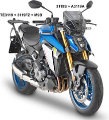 Givi Specific kit 3110KIT mandatory to install the TST3110 without the specific rear rack 3110FZ on Suzuki GSX-S 1000, GSX-S 1000F | 3110KIT