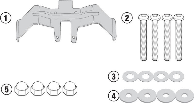 Givi Specific kit 3110KIT mandatory to install the TST3110 without the specific rear rack 3110FZ on Suzuki GSX-S 1000, GSX-S 1000F | 3110KIT