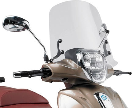 Givi Windscreen for Piaggio Beverly 125 10-20, 300 10-20, Beverly 350 Sport Touring 10-20, clear screen, dim HxW 32x46cm | 357A