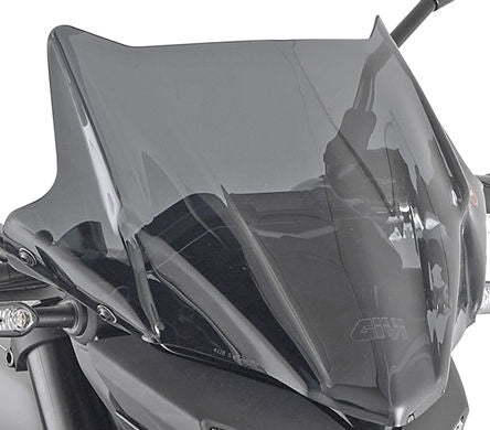 Givi Screen for Kawasaki Z650 20-, Yamaha MT-03 20-, color smoke, dim. HxW 28x36,5 cm, A4128A (Z650) or A2151A (MT-03) fitting kit required to install (not included) | 4128S