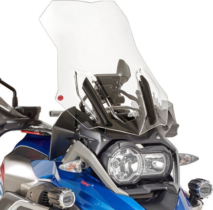 Givi Touring Windscreen for BMW R 1200 GS 17-18, R 1250 GS, R 1250 GS Adventure, color clear, HxW 55x44,5, 17 cm higher than oe, fitting kit required to install | 5124DT