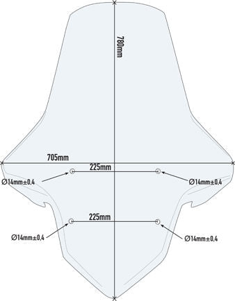 Givi Windscreen for SYM Cruisym 300, Joymax Z 300, clear screen, dim HxW 78x70,5cm, 21cm higher than oe screen | 7056DT
