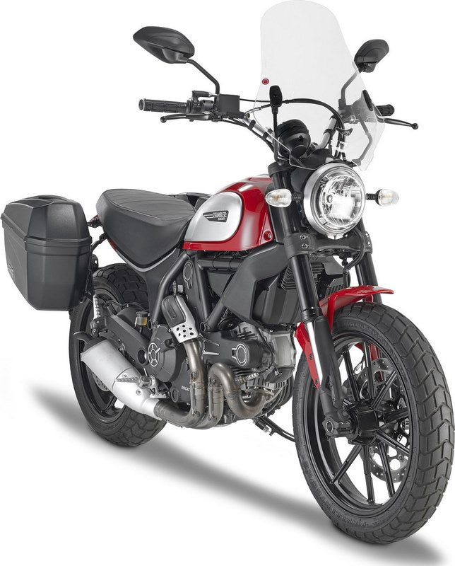 Givi Windscreen for Ducati Scrambler, color clear, dim. HxW 48 x 43,5 cm, A7407A fitting kit required to install | 7407A
