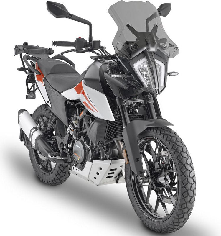 Givi Windscreen for KTM 390/790/890 Adventure, color light smoke, HxW 35x46 cm, D7711KIT fitting kit required to install | 7710D