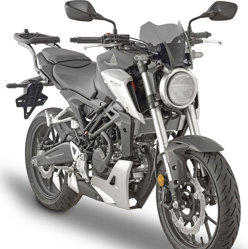 Givi Screen for Honda CBR 125 R 18-, CB 300 R, color smoke, dim. HxW 21x28 cm, fitting kit included | A1164