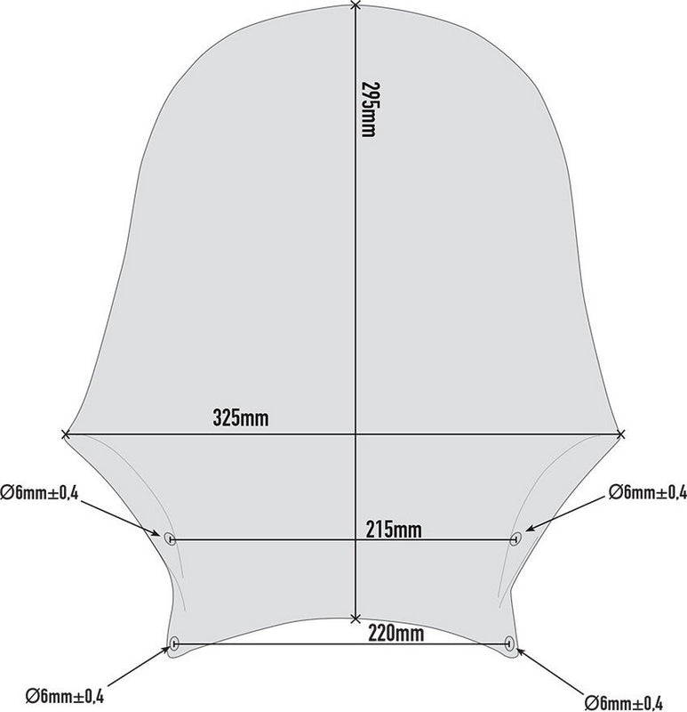 Givi Universal Screen, Light Smoke, dim. HxW 29,5x34 cm, fitting kit not included | A201
