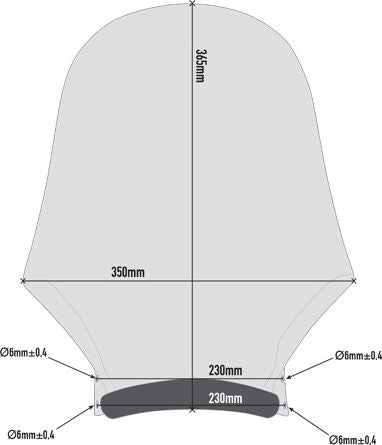 Givi Universal Screen, Light Smoke, dim. HxW 36,5x35 cm, fitting kit not included | A210