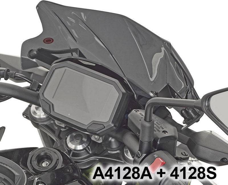 Givi A4128A mounting Kit to mount Windscreen 1176A on Kawasaki Z900 20- or Windscreen 4128S on Kawasaki Z650 20- | A4128A