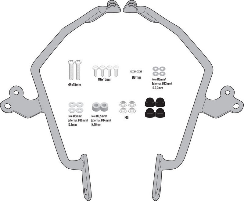 Givi AL1182A specific fitting kit to mount Race Cafe Screen 100AL, 100ALB, 140A, 140S on Honda CMX 500 Rebel 20- | AL1182A