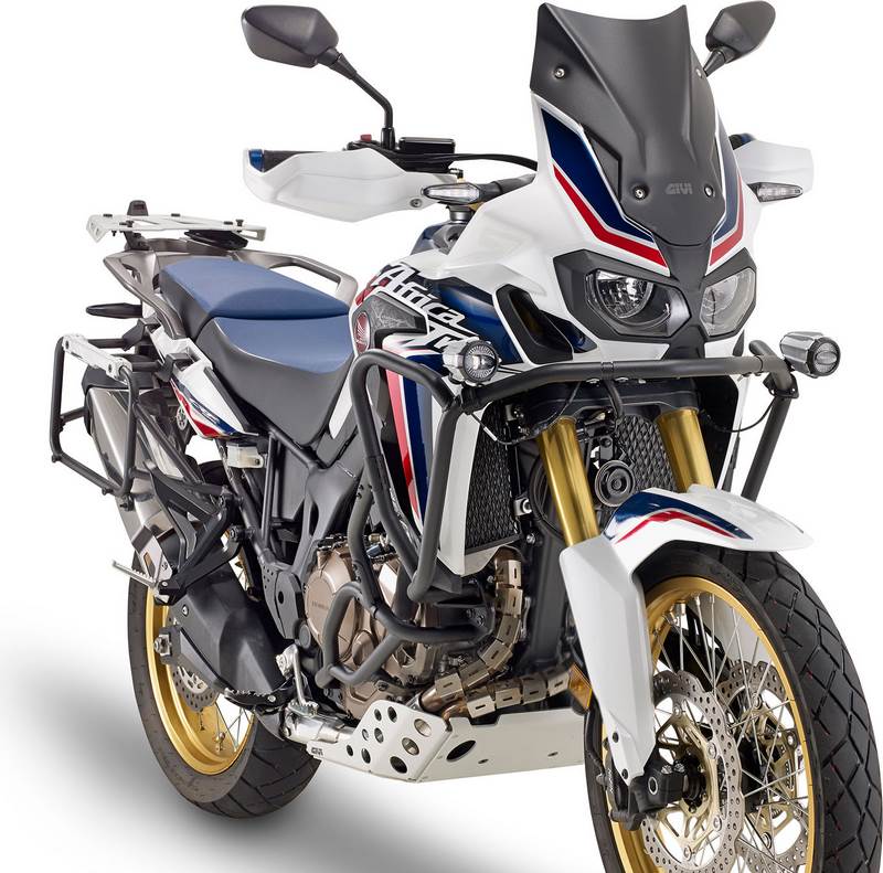 Givi Windscreen for Honda Africa Twin CRF1000L color Black Matt, dim. HxW 40x31 cm, low profile sport screen, fits oe headlight fairing | D1144BO