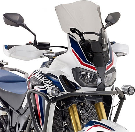 Givi Windscreen for Honda Africa Twin CRF1000L color light smoke, dim. HxW 47,5x35 cm, fits oe headlight fairing | D1144S