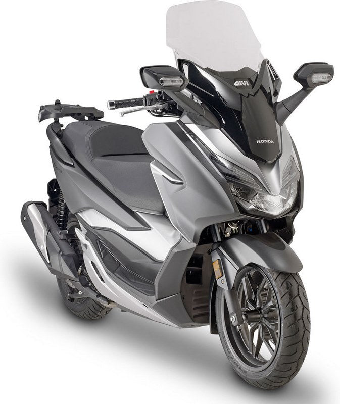 Givi Windscreen D1136ST for Honda Forza 125/300 19-20, color clear, dim. HxW 58 x 44,5 cm, fits oe headlight fairing, 11 cm higher than stock screen | D1166ST