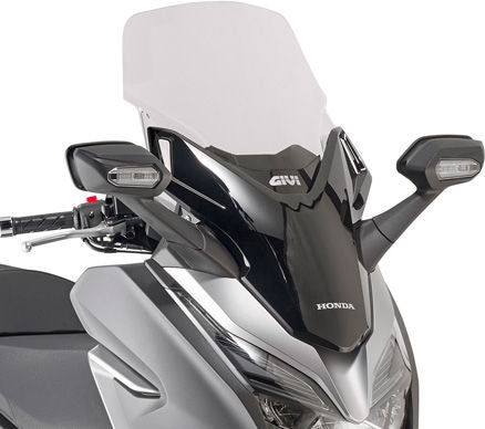 Givi Windscreen D1136ST for Honda Forza 125/300 19-20, color clear, dim. HxW 58 x 44,5 cm, fits oe headlight fairing, 11 cm higher than stock screen | D1166ST