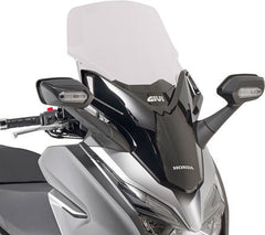 Givi Windscreen D1136ST for Honda Forza 125/300 19-20, color clear, dim. HxW 58 x 44,5 cm, fits oe headlight fairing, 11 cm higher than stock screen | D1166ST