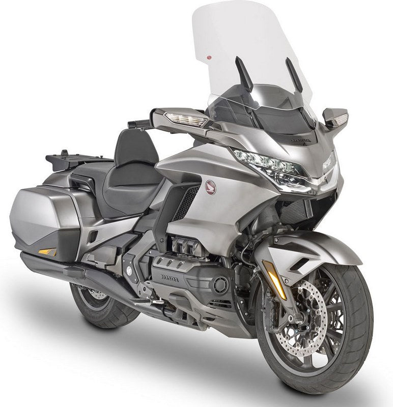 Givi Screen for Honda Gold Wing 1800 18-19, color Clear, dim. HxW 59 x 55 cm, fits oe headlight fairing, 20 cm higher than oe | D1172ST