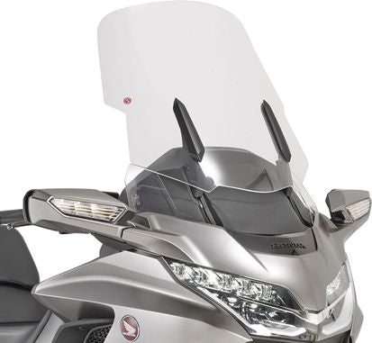 Givi Screen for Honda Gold Wing 1800 18-19, color Clear, dim. HxW 59 x 55 cm, fits oe headlight fairing, 20 cm higher than oe | D1172ST
