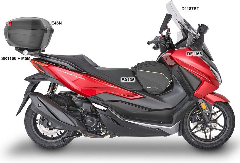 Givi Windscreen D1187ST for Honda Forza 125 21-, Forza 350, dim. HxL 58x47 cm, color Clear, fits oe headlight fairing | D1187ST
