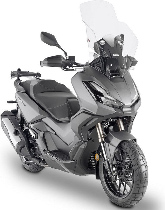 Givi Windscreen D1197ST for Honda ADV 350, color Clear, dim. HxL 65x50 cm, 17 cm higher than oe, fits oe headlight fairing | D1197ST